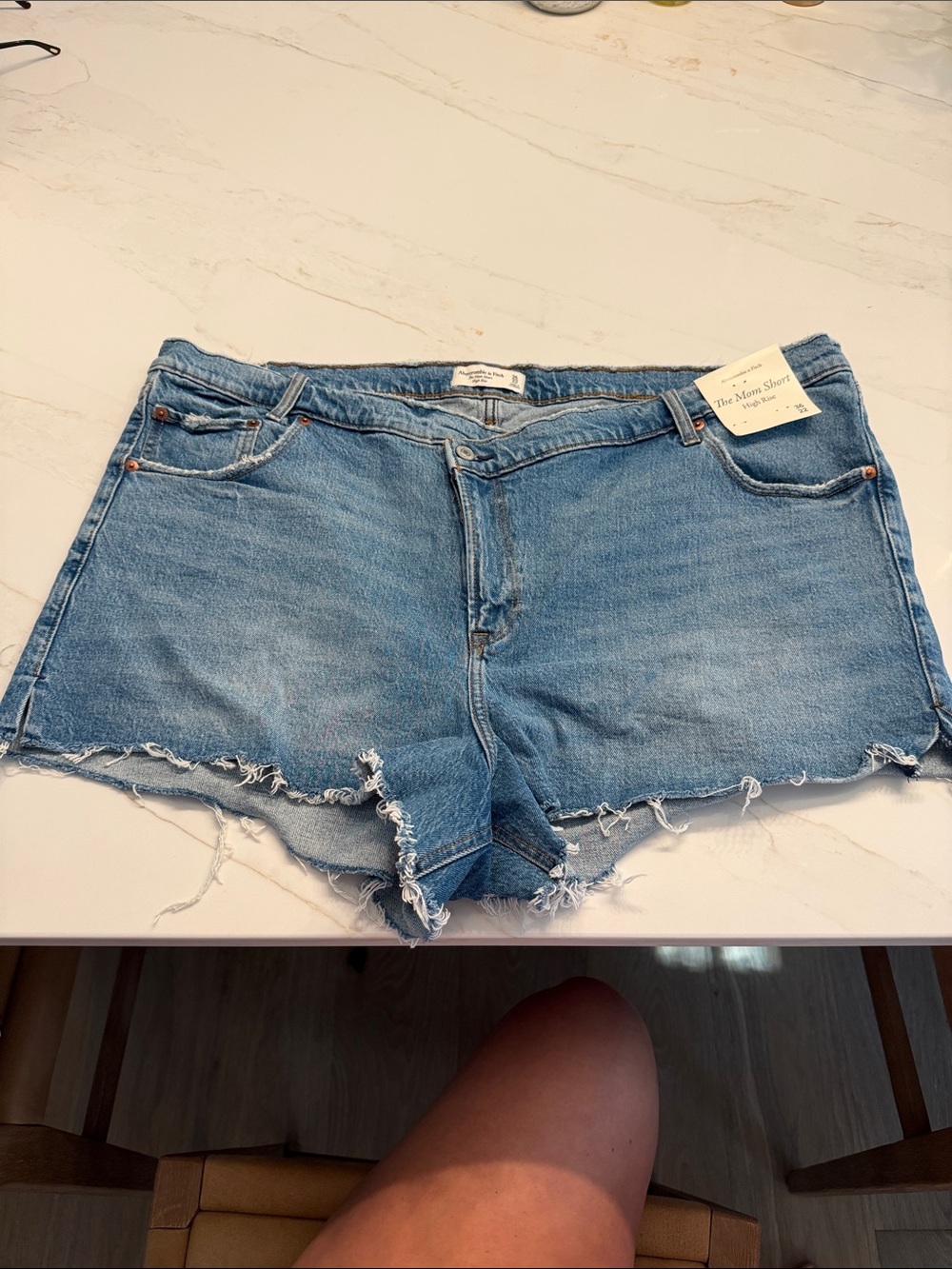 NWT Abercrombie High Rise Mom Short Denim Cutoff Shorts